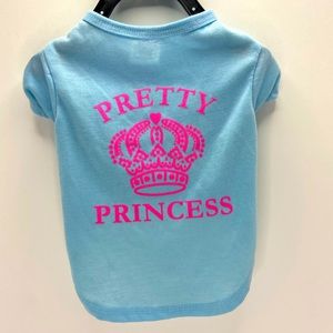 Dog Clothing SIMPLY WAG PRETTY PRINCESS T-shirt Light Blue/Pink Size Small